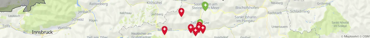 Kartenansicht für Apotheken-Notdienste in der Nähe von Niedernsill (Zell am See, Salzburg)